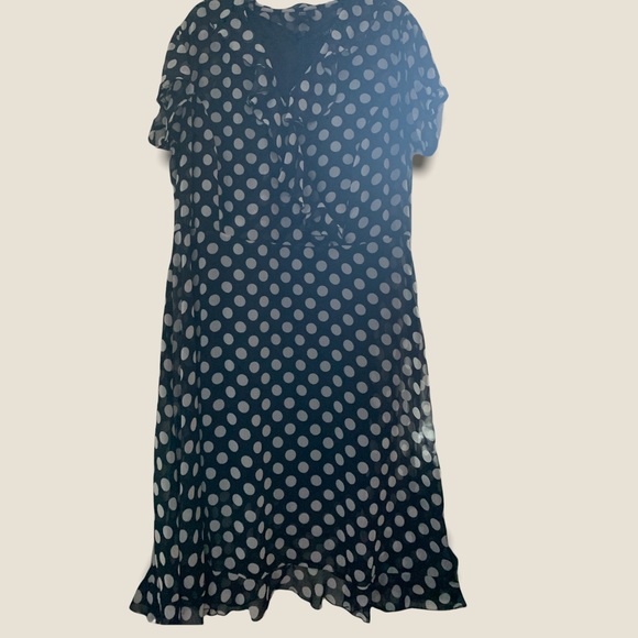 JBS Black & White Polka Dot Dress Black Zenobia Short Jumper Curvy Plus Size 20 - Picture 3 of 11